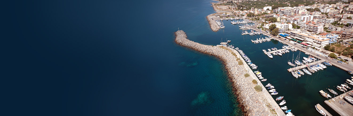 Kalamata marina aerial view